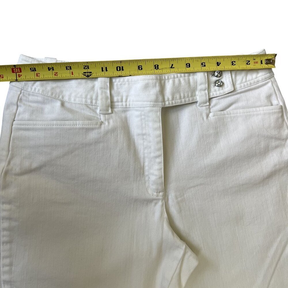 Talbots Womens 12P Winter White Boot Cut Gentle Stretch Pants Clean Girl Jeans - Picture 9 of 13